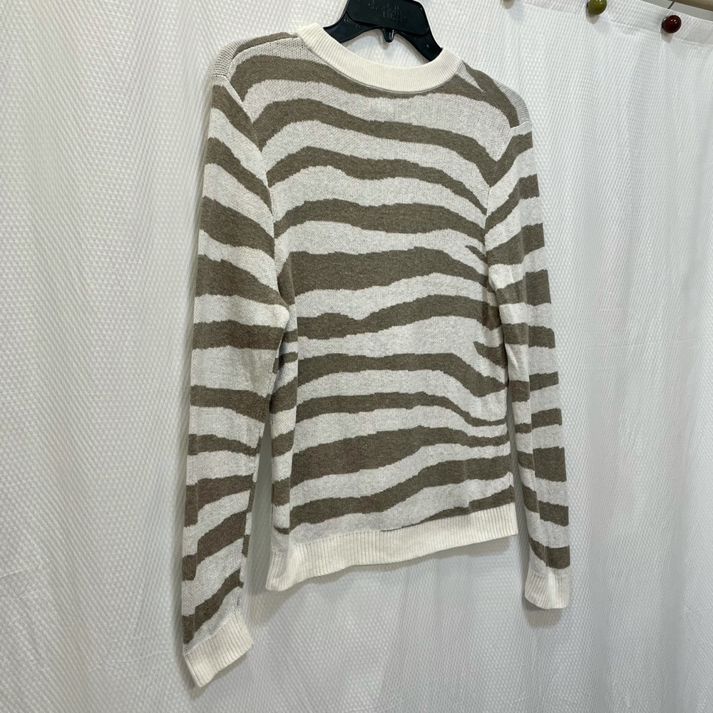 A New Day Animal Print Striped Crewneck Pullover Cotton Sweater Size XS - Picture 9 of 12